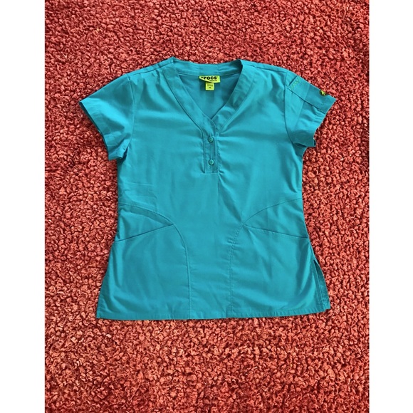 CROCS Bright Blue XS Scrub Top - Picture 1 of 2